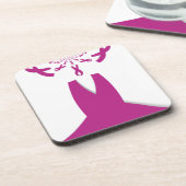 Roze linten Borstkanker Bewustzijn Art Print Onderzetter (Linkerzijde)