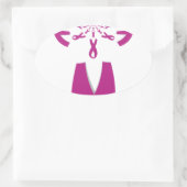 Roze linten Borstkanker Bewustzijn Art Print Ovale Sticker (Tas)