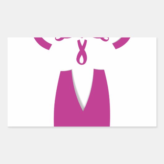 Roze linten Borstkanker Bewustzijn Art Print Rechthoekige Sticker (Voorkant)