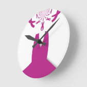 Roze linten Borstkanker Bewustzijn Art Print Ronde Klok (Hoek)