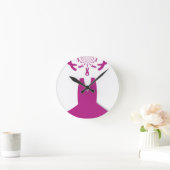 Roze linten Borstkanker Bewustzijn Art Print Ronde Klok (Huis)