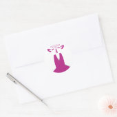 Roze linten Borstkanker Bewustzijn Art Print Ronde Sticker (Envelop)
