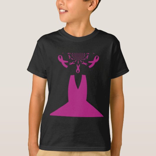 Roze linten Borstkanker Bewustzijn Art Print T-shirt (Voorkant)