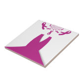 Roze linten Borstkanker Bewustzijn Art Print Tegeltje (Zijkant)