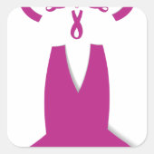 Roze linten Borstkanker Bewustzijn Art Print Vierkante Sticker (Voorkant)