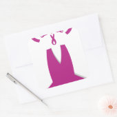 Roze linten Borstkanker Bewustzijn Art Print Vierkante Sticker (Envelop)