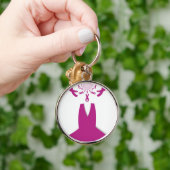 Roze linten borstkanker bewustzijnskunstprint sleutelhanger (Hand)