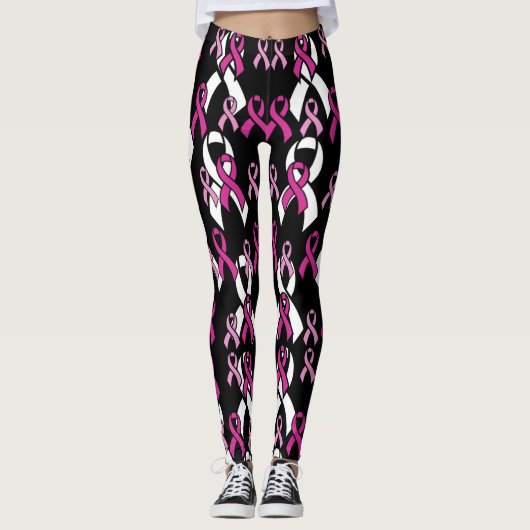 Roze linten... borstkanker leggings (Voorkant)