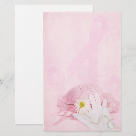 Roze linten briefpapier (Voorkant / Achterkant)