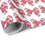Roze linten. cadeaupapier (Rol Hoek)