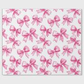 Roze linten  cadeaupapier (Vlak)