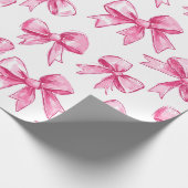 Roze linten cadeaupapier (Hoek)