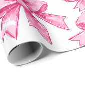 Roze linten  cadeaupapier (Rol Hoek)