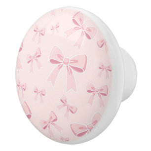 Roze linten Cute Coquette Cottage Chic  Keramische Knop