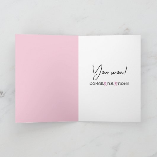 Roze linten en ballonnen kaart (Binnen)