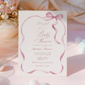 Roze linten en bogen meisje Baby shower Kaart