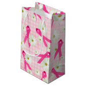 Roze linten en Daisies Klein Cadeauzakje (Achterkant Gekanteld)