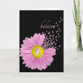 Roze linten en Daisy Believe Kaart (Voorkant)