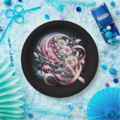 Roze linten en Daisy boeket Papieren Bordje (Feest)