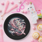 Roze linten en Daisy boeket Papieren Bordje (Feest)