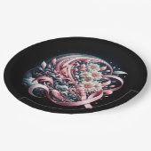 Roze linten en Daisy boeket Papieren Bordje (Gekanteld)