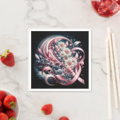 Roze linten en Daisy boeket Servet (Insitu)