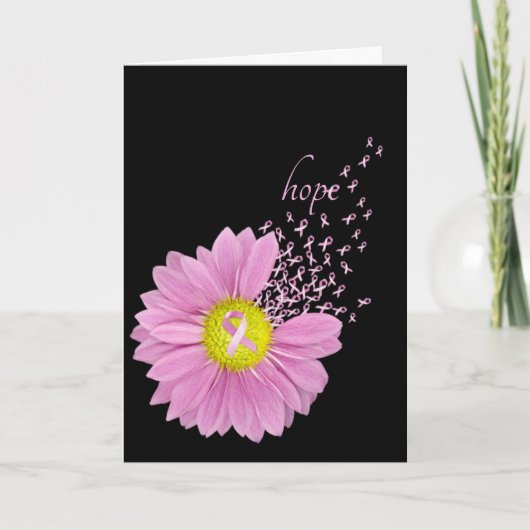 Roze linten en Daisy Kaart (Voorkant)