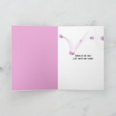 Roze linten en Daisy Kaart (Binnen)