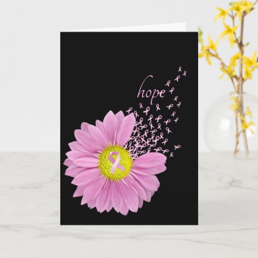 Roze linten en Daisy Kaart (Gele Bloem)