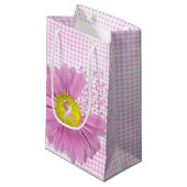 Roze linten en Daisy on Gingham Klein Cadeauzakje (Voorkant Gekanteld)