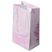 Roze linten en Daisy on Gingham Klein Cadeauzakje (Achterkant Gekanteld)