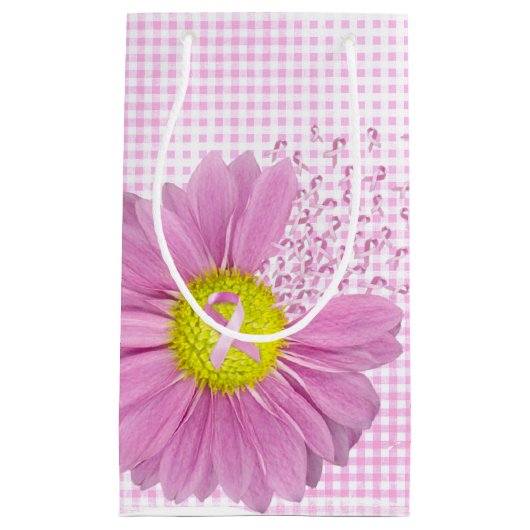Roze linten en Daisy on Gingham Klein Cadeauzakje (Voorkant)