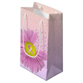 Roze linten en Daisy op pooldots Klein Cadeauzakje (Voorkant Gekanteld)