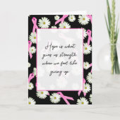 Roze linten en witte madeliefjes kaart (Voorkant)