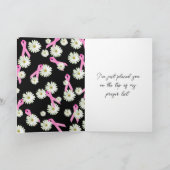 Roze linten en witte madeliefjes kaart (Binnen)