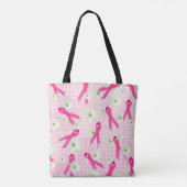 roze linten en witte madeliefjes tote bag (Achterkant)