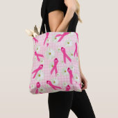roze linten en witte madeliefjes tote bag (Dichtbij)