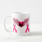 Roze linten & hart van liefde en support koffiemok (Links)