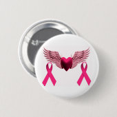 Roze linten & hart van liefde en support ronde button 5,7 cm (Voorkant /achterkant)