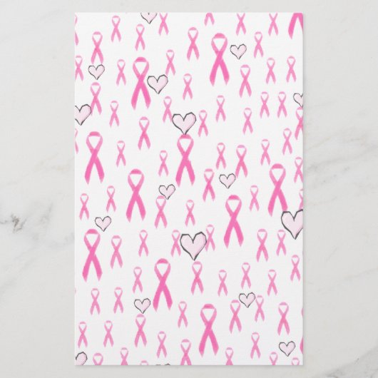 Roze linten, ik geef om._ briefpapier (Voorkant)