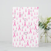 Roze linten, ik geef om._ briefpapier (Staand voorkant)