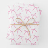 Roze linten inpakpapier vel (In situ)