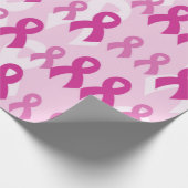 Roze linten/Licht... Borstkanker Cadeaupapier (Hoek)
