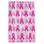 Roze linten/Licht... Borstkanker Medium Cadeauzakje (Voorkant)