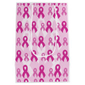 Roze linten/Licht... Borstkanker Medium Cadeauzakje (Achterkant)