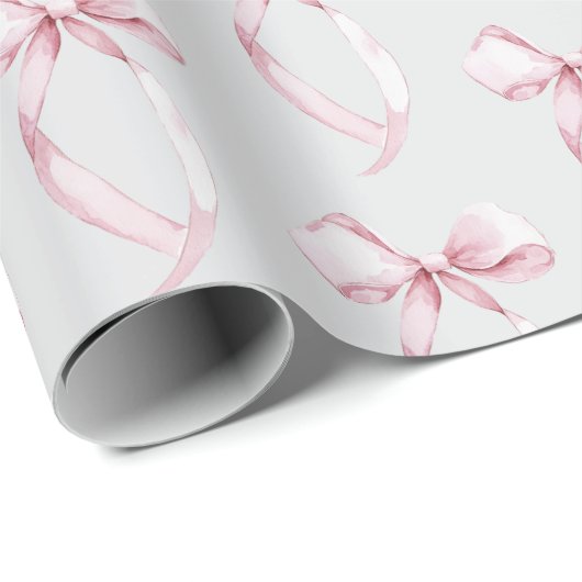 Roze linten met grijze blos cadeaupapier (Rol Hoek)
