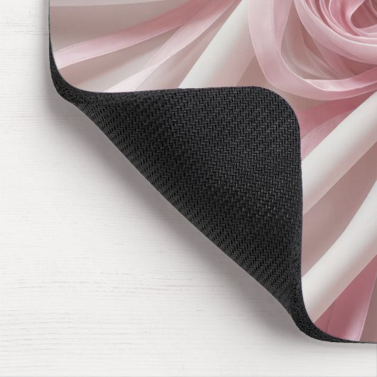 Roze linten met witte tule muismat (Hoek)