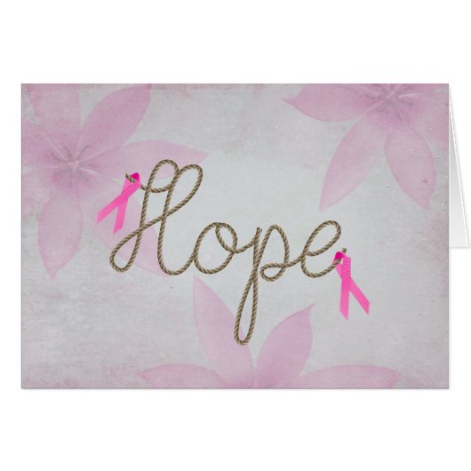 Roze linten op Hope Text (Voorkant Horizontaal)