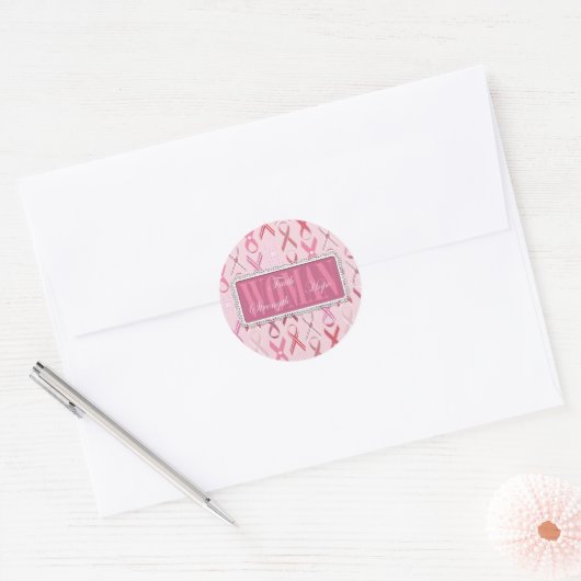 Roze linten Sticker (Envelop)