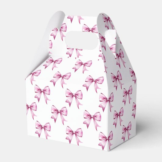 Roze linten strik bedankdoosjes (Voorkant Zijde)